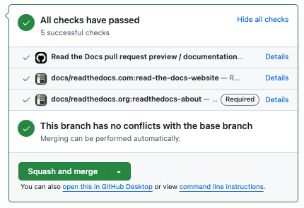 Read the Docs checks on GitHub