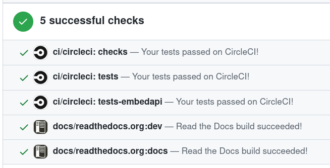 Read the Docs pull request review checks in a GitHub pull request